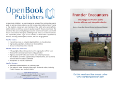 Frontier Encounters - Mongolia and Inner Asia Studies Unit