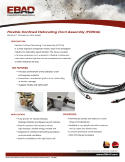 Flexible Confined Detonating Cord Assembly (FCDCA) Product Sheet