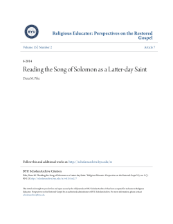 Reading the Song of Solomon as a Latter-day Saint