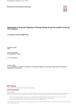 Optimization of Anaerobic Digestion of Sewage Sludge Using