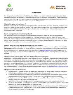 Backgrounder - Aboriginal Tourism Association of British Columbia