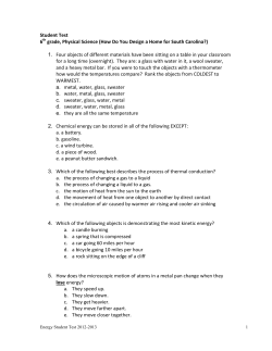 Student Test 6th grade, Physical Science (How Do You Design a
