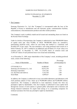 SAMSUNG ELECTRONICS CO., LTD. NOTES TO FINANCIAL