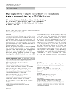 Pleiotropic effects of obesity-susceptibility loci on metabolic traits: a