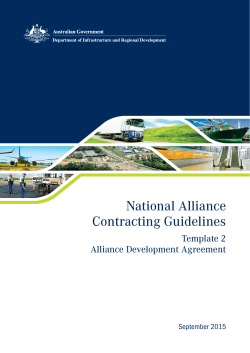 Alliance Development Agreement - Department of Infrastructure and