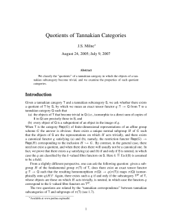Quotients of Tannakian Categories