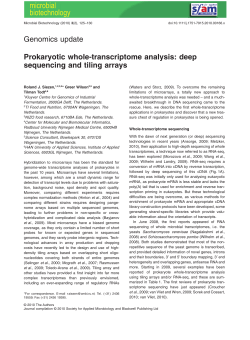 Genomics update Prokaryotic whole-transcriptome analysis: deep