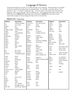 Language of Science - Mr. Krueger`s Biology