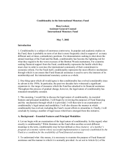"Conditionality in the International Monetary Fund", by Ross