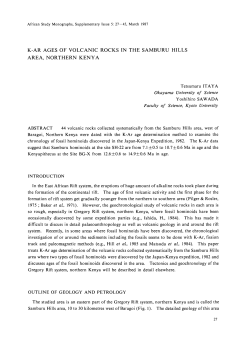 K-AR AGES OF VOLCANIC ROCKS IN THE SAMBURU HILLS