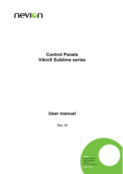Control Panels VikinX Sublime series User manual