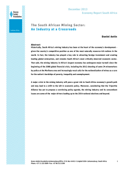 The South African Mining Sector: An Industry at a Crossroads