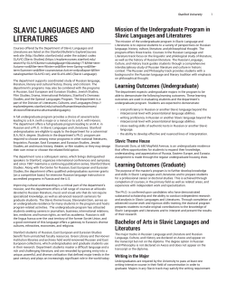 LITERATURES SLAVIC LANGUAGES AND