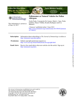 Allergens Pollensomes as Natural Vehicles for Pollen