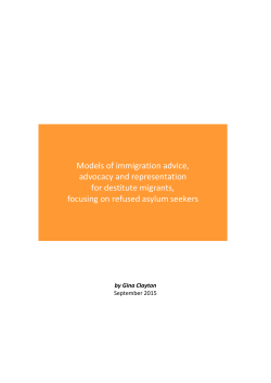 Models of immigration advice, advocacy and