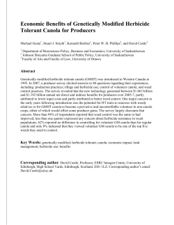 economic benefits of gmht canola