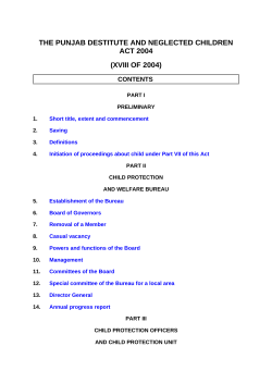 the punjab destitute and neglected children act