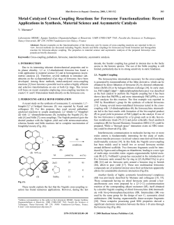 Metal-Catalyzed Cross-Coupling Reactions for Ferrocene