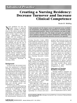 Creating a Nursing Residency: Decrease Turnover and Increase