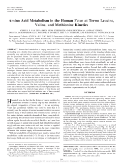 Amino Acid Metabolism in the Human Fetus at Term