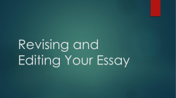Revising and Editing Your Essay