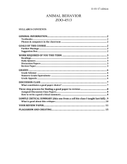 ANIMAL BEHAVIOR ZOO-4513