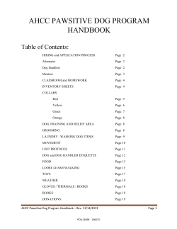 AHCC PAWSITIVE DOG PROGRAM HANDBOOK