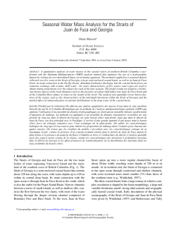 Seasonal Water Mass Analysis for the Straits of Juan de