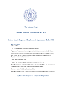 (Registered Employment Agreements) Rules 2016