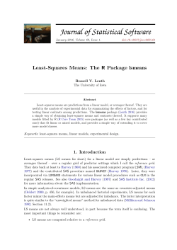 Least-Squares Means: The R Package lsmeans