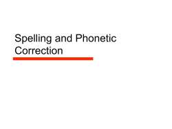 Spelling and Phonetic Correction