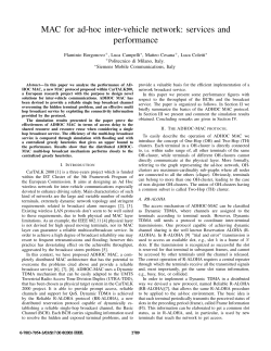 MAC for ad-hoc inter-vehicle network: services