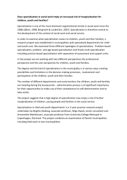 Does specialization in social work imply an increased risk of