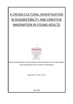 A cross-cultural investigation in suggestibility and creative
