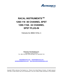 RACAL INSTRUMENTS&trade; 1260-118 80 CHANNEL SPST 1260