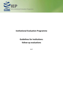 Guidelines for follow-up evaluations
