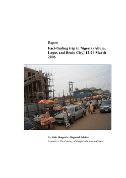 Report Fact-finding trip to Nigeria (Abuja, Lagos and