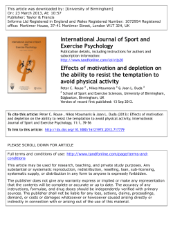 Effects of motivation and depletion on the ability to resist the