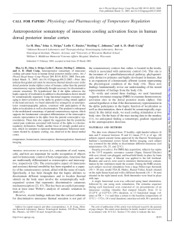 Anteroposterior somatotopy of innocuous cooling activation focus in