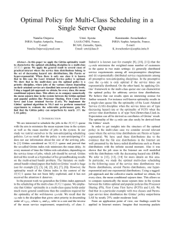 Optimal Policy for Multi-Class Scheduling in a Single Server Queue
