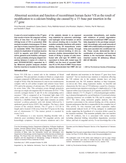Abnormal secretion and function of recombinant human factor VII as