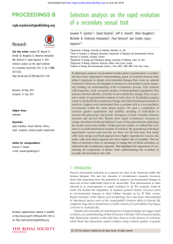 Selection analysis on the rapid evolution of a secondary sexual trait