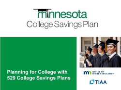 Planning for College with 529 College Savings Plans Planning for