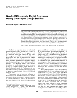 Gender Differences in Playful Aggression