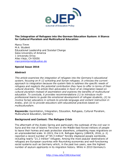 The Integration of Refugees into the German Education System