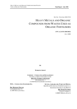 HEAVY METALS AND ORGANIC COMPOUNDS FROM WASTES