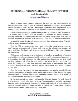 buidling an organizational climate of trust