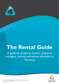 The Rental Guide - Consumer Affairs and Fair Trading