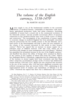 The volume of the English currency, 1158