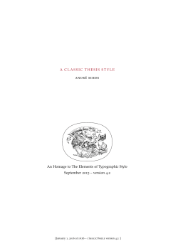 A Classic Thesis Style